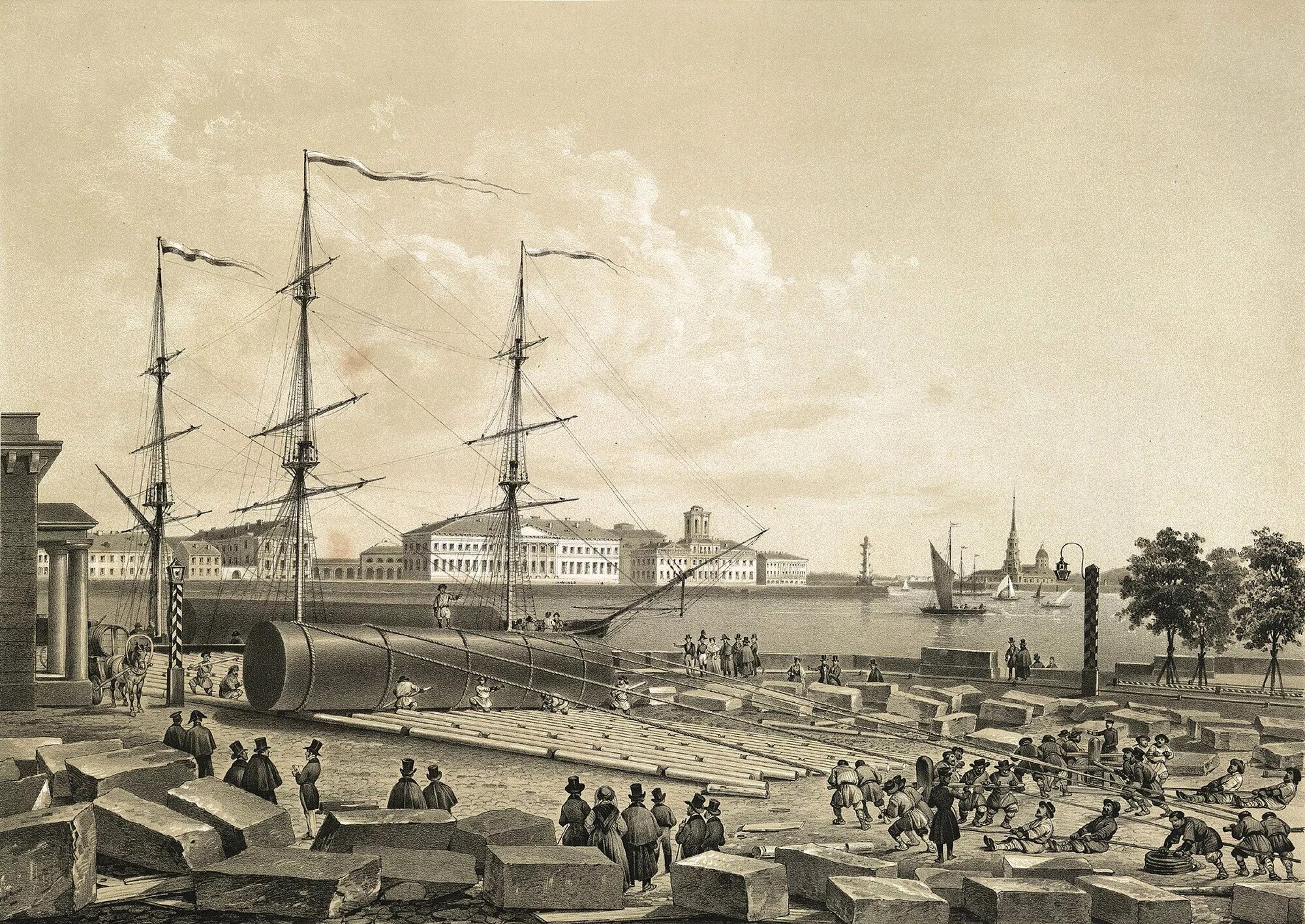 Сампсониевский мост. Литографии исаакиевского собора. Стройка в санкт петербурге 19 век. История строительства спб. История строительства спб.