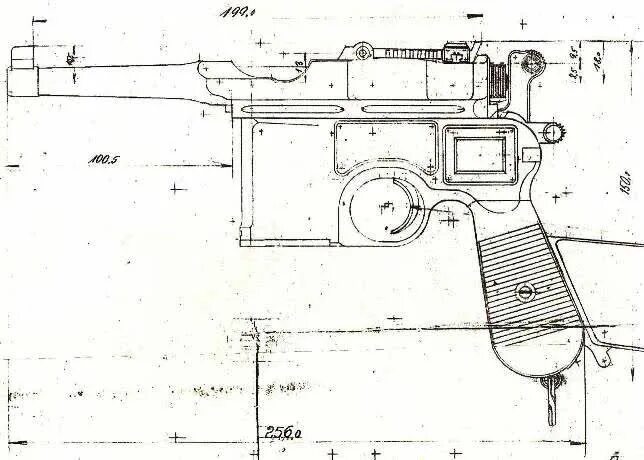 Маузер c96 чертеж. Чертежи пистолета Маузер к 96. Mauser c96 чертежи. Лк п