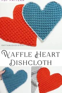 Crochet Waffle Heart Washcloth - FREE CROCHET PATTERN - Craftorator 