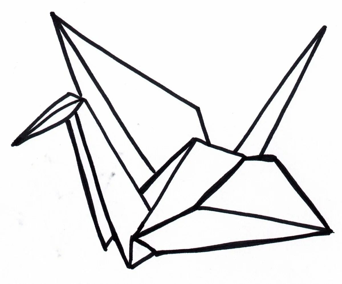 Оригами рисунок. Оригами Журавлик. Журавль оригами. Бумажный Журавлик рисунок. Бумажный Журавлик вектор.