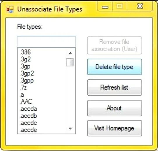 Unassociate file types. Delete file. unassoc для windows 7. unassoc. unassoc для windows 10.
