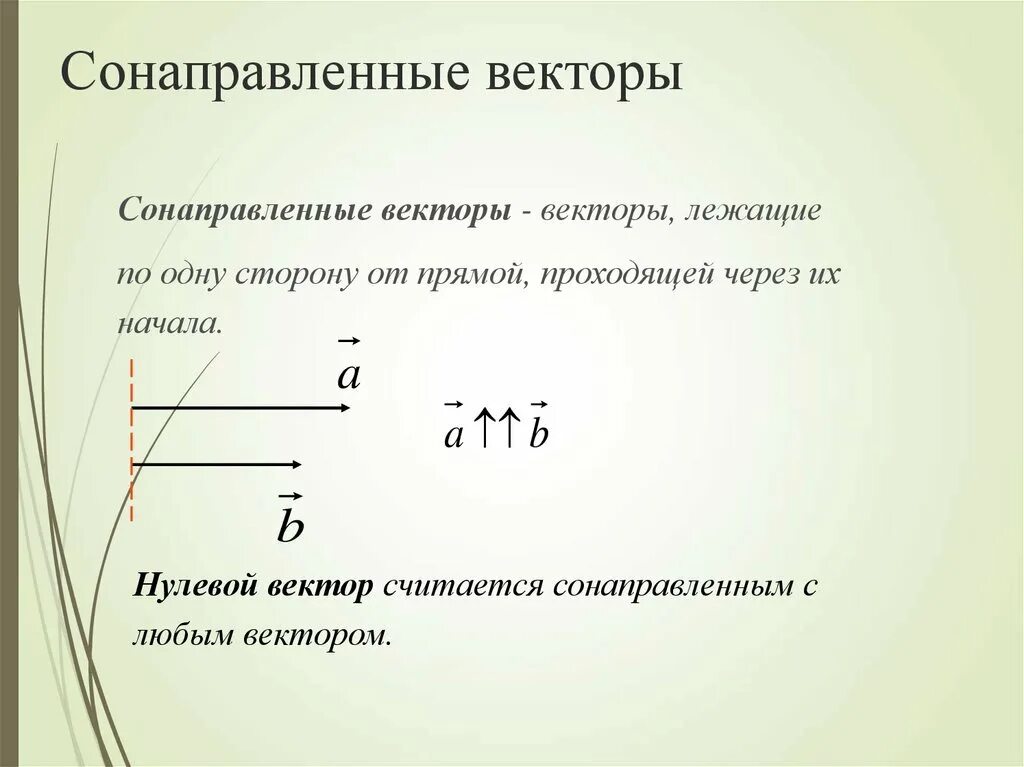 Как найти сонаправленные векторы. Как найти сонаправленные векторы