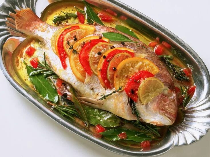 Poisson au four Oven Fish. Курсовая горячее блюдо из рыбы