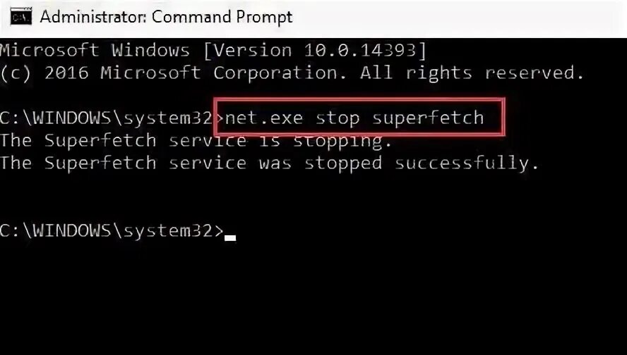 Как включить все оперативную память windows 10. Net.exe stop superfetch. net.exe stop &quot;windows search&quot;.