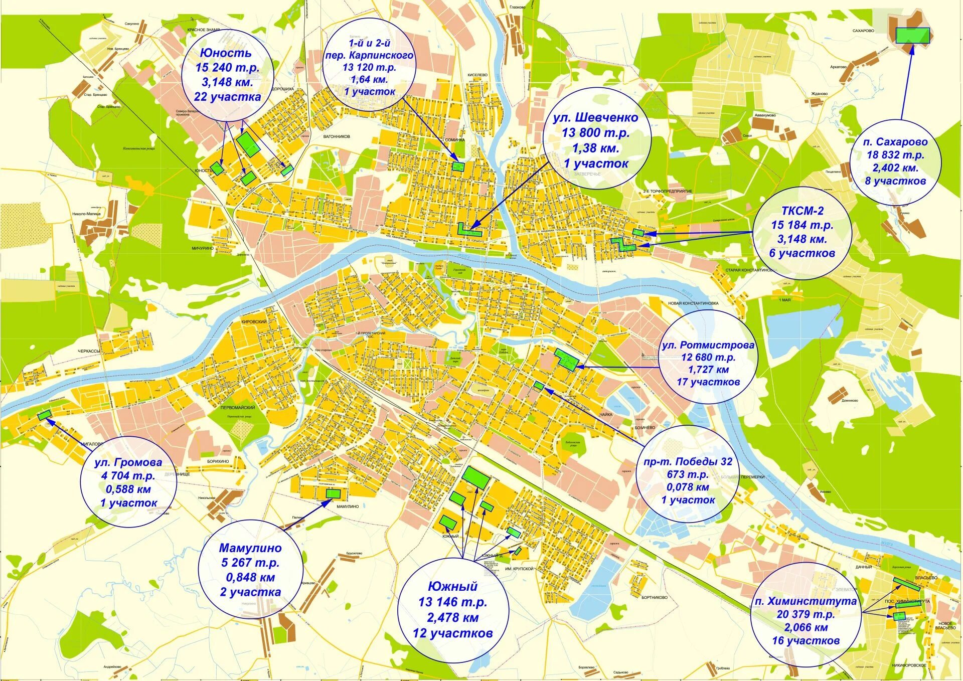 Карта схема Твери. Карта Твери по районам города. Районы Твери на карте города. Районы г. Твери.