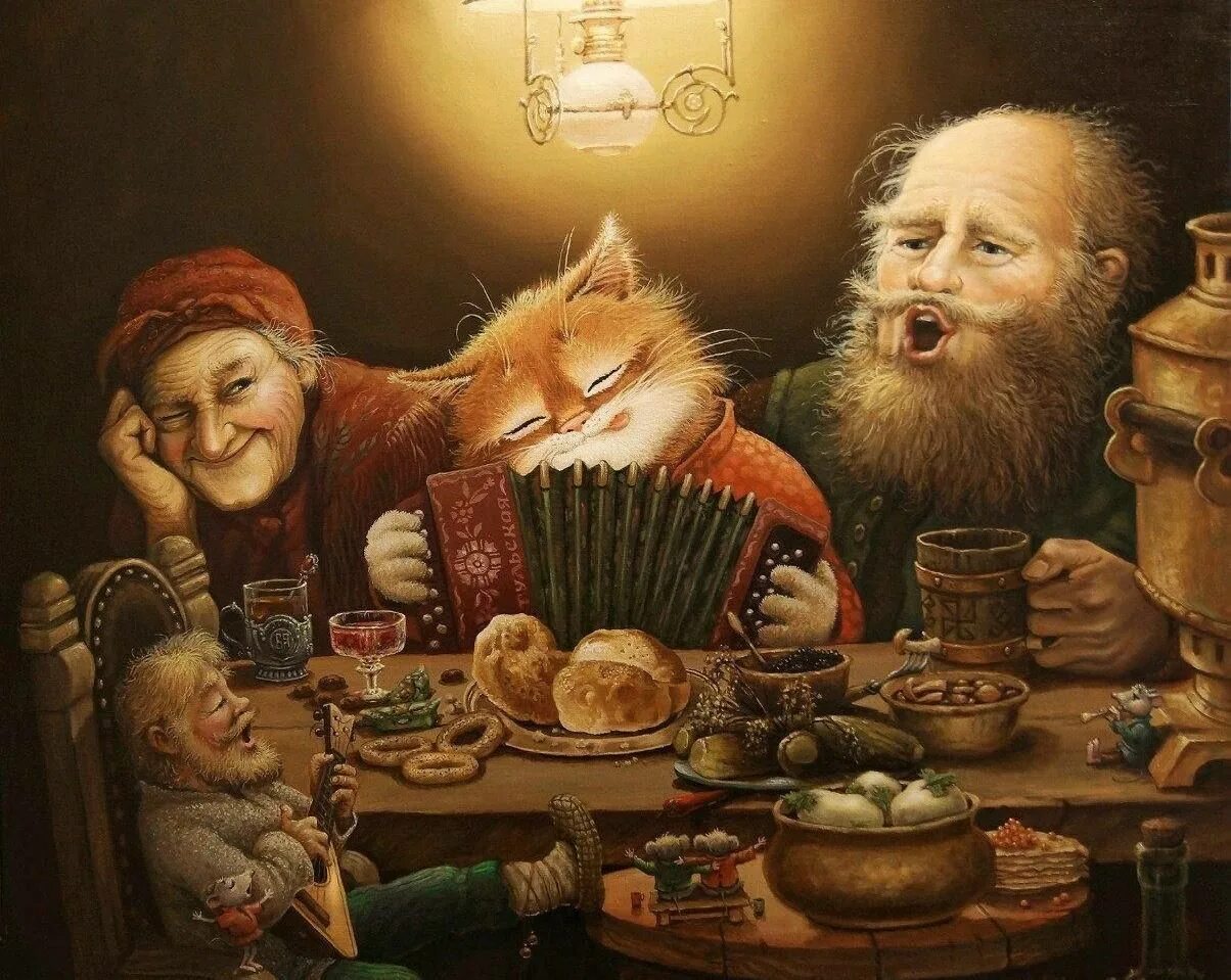 Кудесы праздник славян. Кудесы. Сказочные коты александра маскаева. День угощения домового — велесичи, кудесы. Домовой картины александр маскаев.