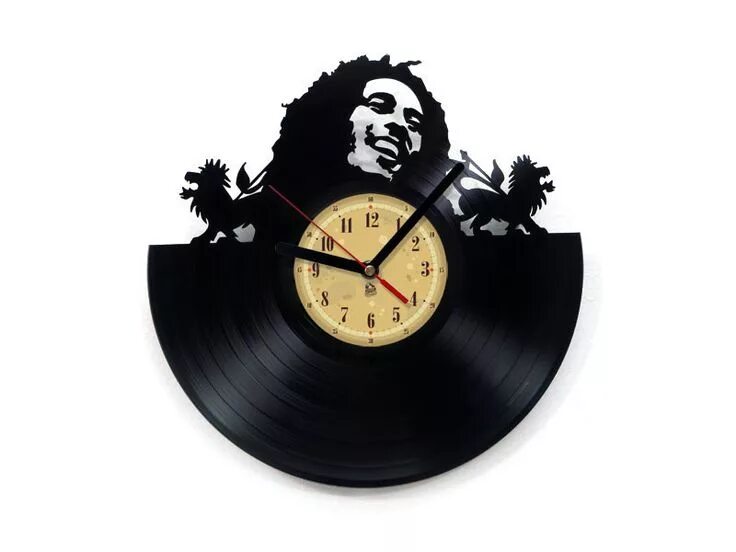 Настенные часы из виниловых пластинок. Bob clock. Bob marley (часы виниловые). Bob clock. Bob marley (часы виниловые).