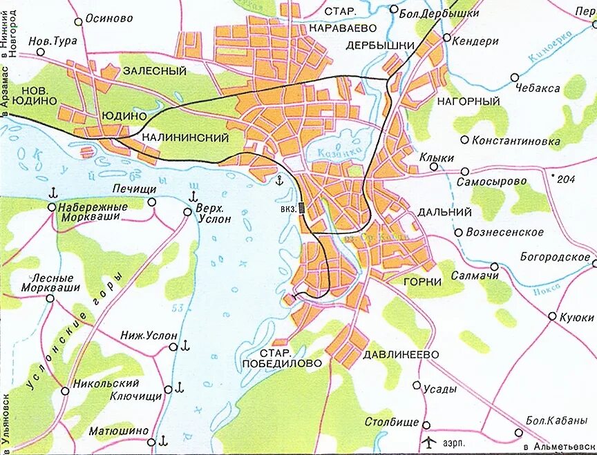 Карта где есть казань