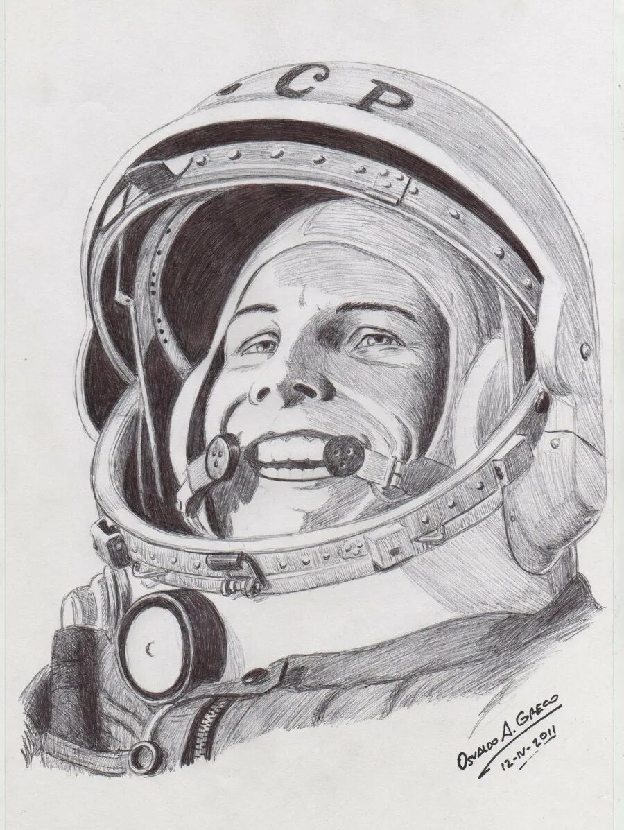 Рисунки про гагарина. Портрет Юрия Гагарина для срисовки. Портрет Юрия Гагарина карандашом.