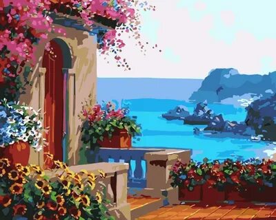 Вид на море рисунок