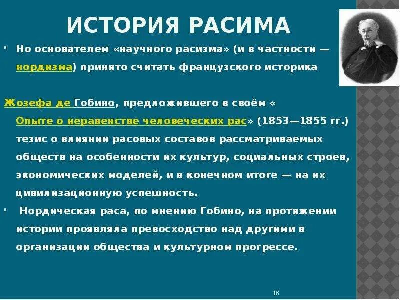 Расизм биологический. Основоположник расизма. Научный расизм. Актуальность проблемы расизма. Неравенство человеческих рас.