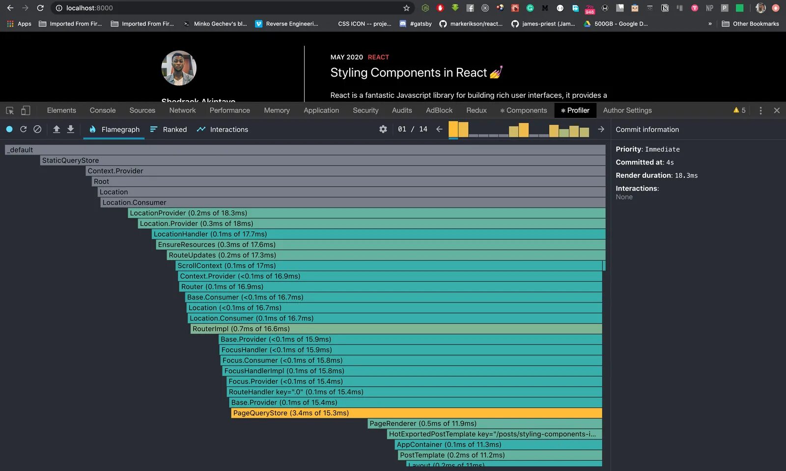 React devtools. React Profiler. Загрузка реакт ОС. Dev Tools для панели разработчика.