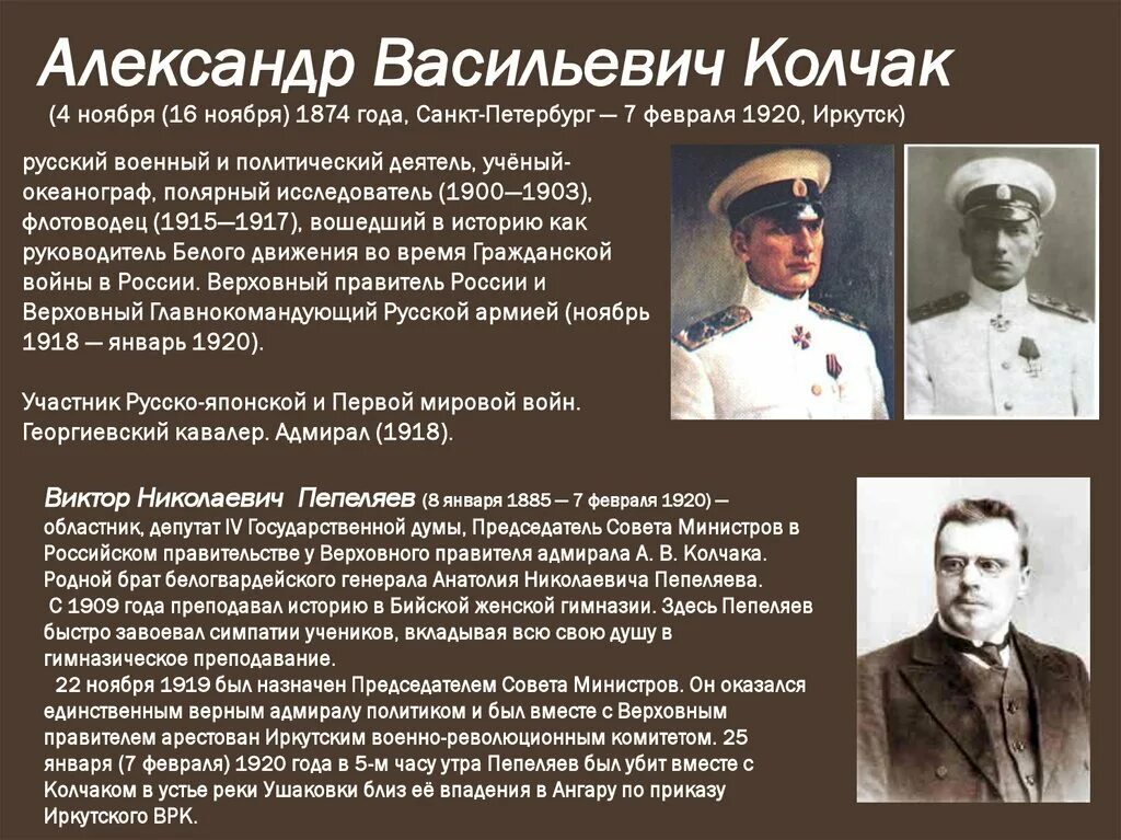 Колчак Верховный правитель. Верховный правитель России в годы гражданской войны.
