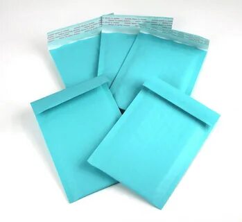 25 Aqua Kraft 4x8 Bubble Mailers Colored Kraft Mailers image 0 