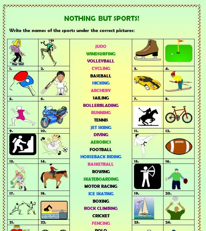 Write the names of games