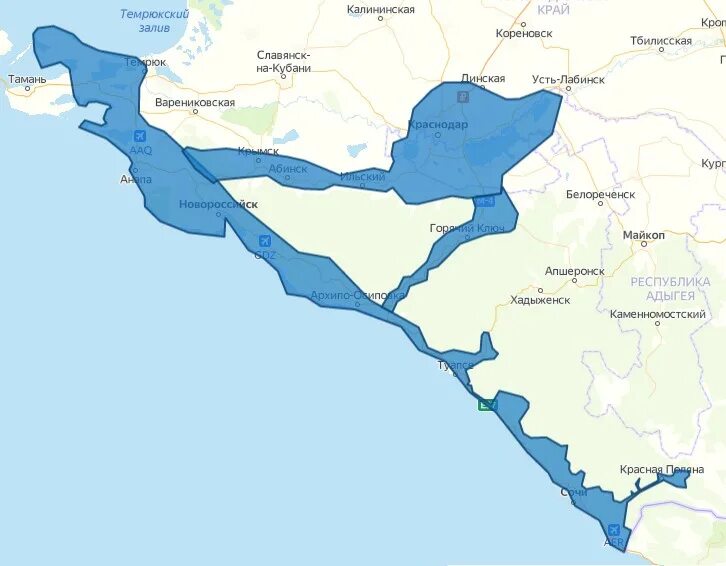 Зона покрытия краснодарский край. Зона покрытия каршеринга в Сочи. Зоны каршеринга в Сочи. Каршеринг Сочи драйв.