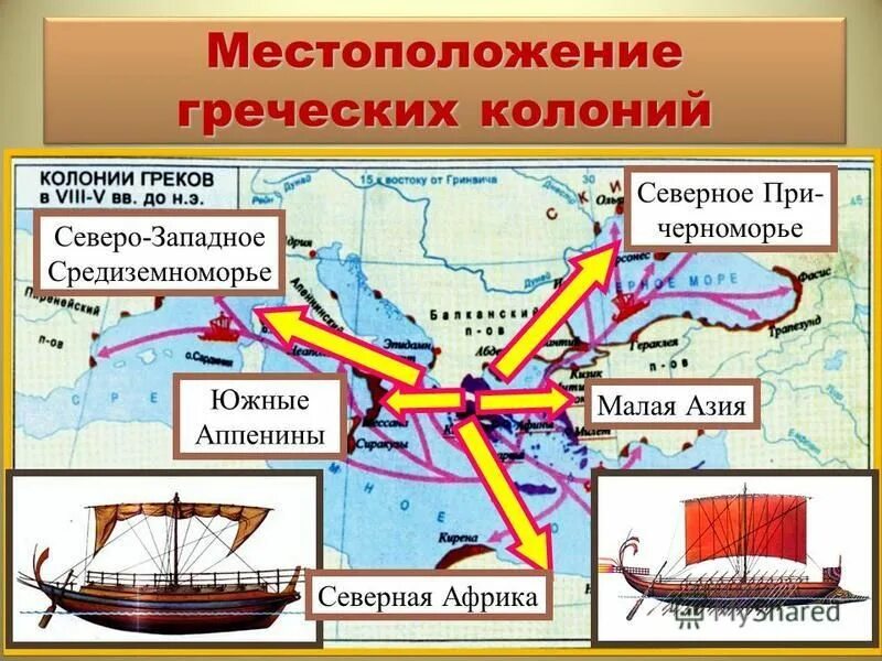тест греческие колонии