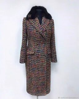 Твидовое женское пальто