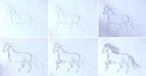 Нарисовать лошадь карандашом для детей