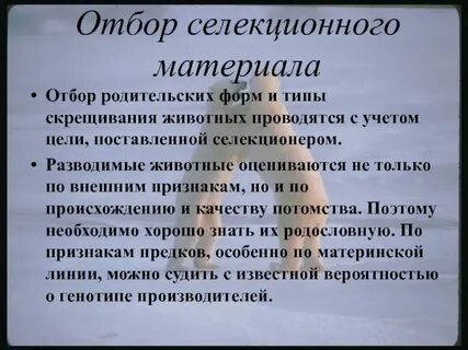 Подбор родительских форм