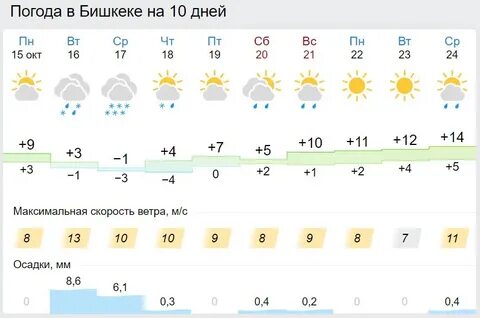 Погода бишкек сегодня завтра