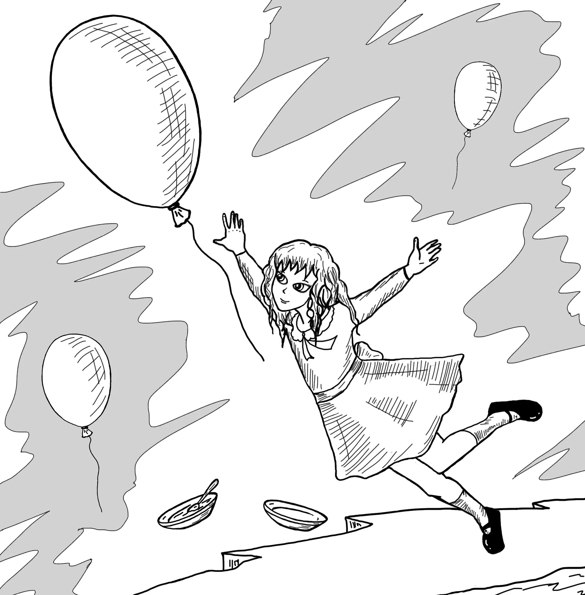 Воздушный шарик читать. Комикс у девочки улетел воздушный шар. Воздушные шары комикс. Рисунок воздушный шарик летит по комнате. Ангел с воздушным шариком и весами карандашом.