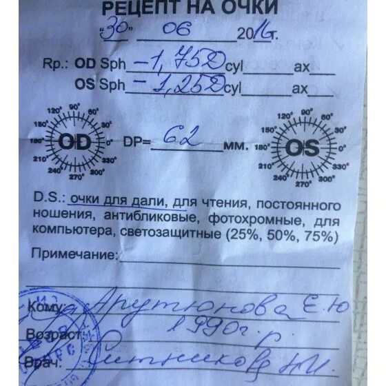 Рецепт на астигматические очки. Выписывание рецепта на очки. Os sph. Рецепт на очки -1. Os sph.