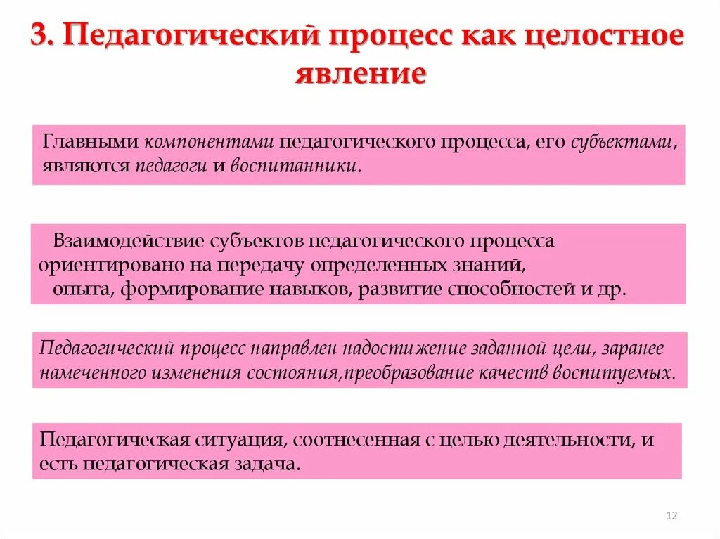 Результаты педагогического процесса является. Педагогический процесс. Элементы целостного педагогического процесса. Педагогический процесс как система и целостное явление. Пед процесс как целостное явление.