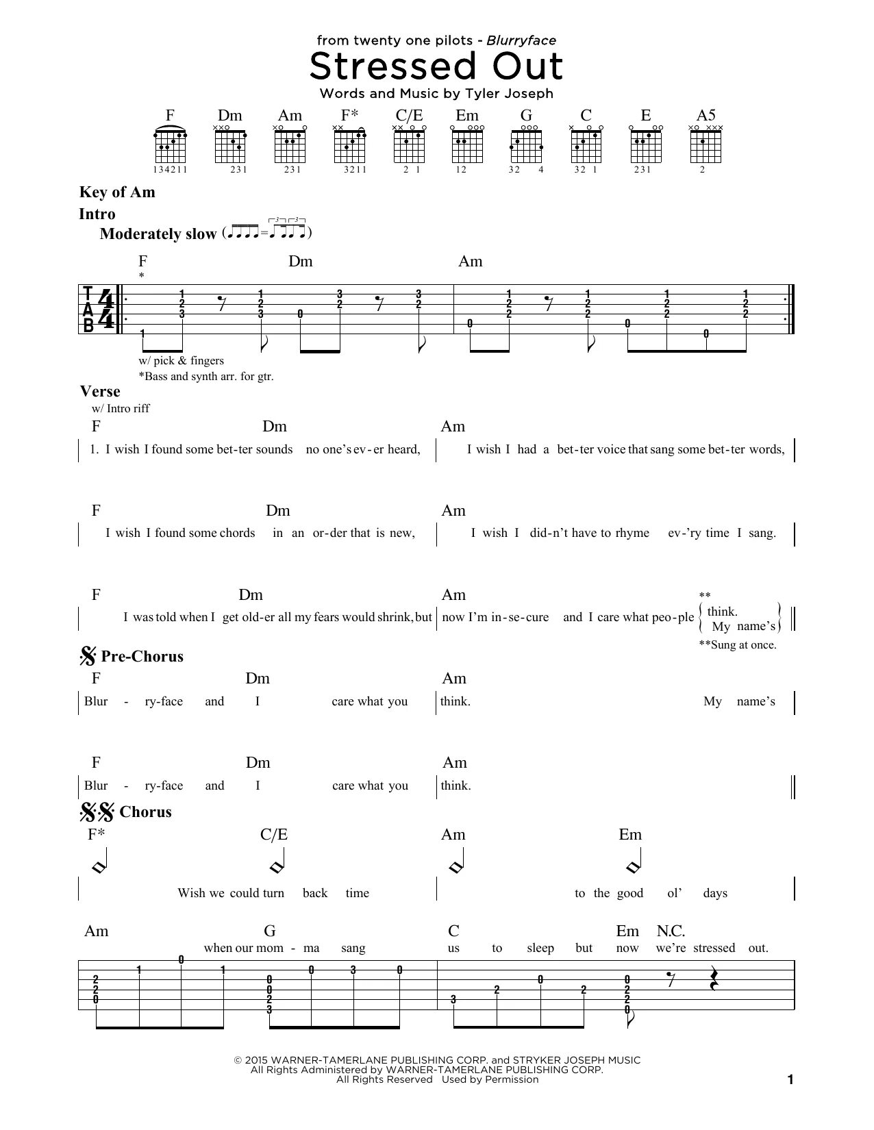 Twenty one pilots chords