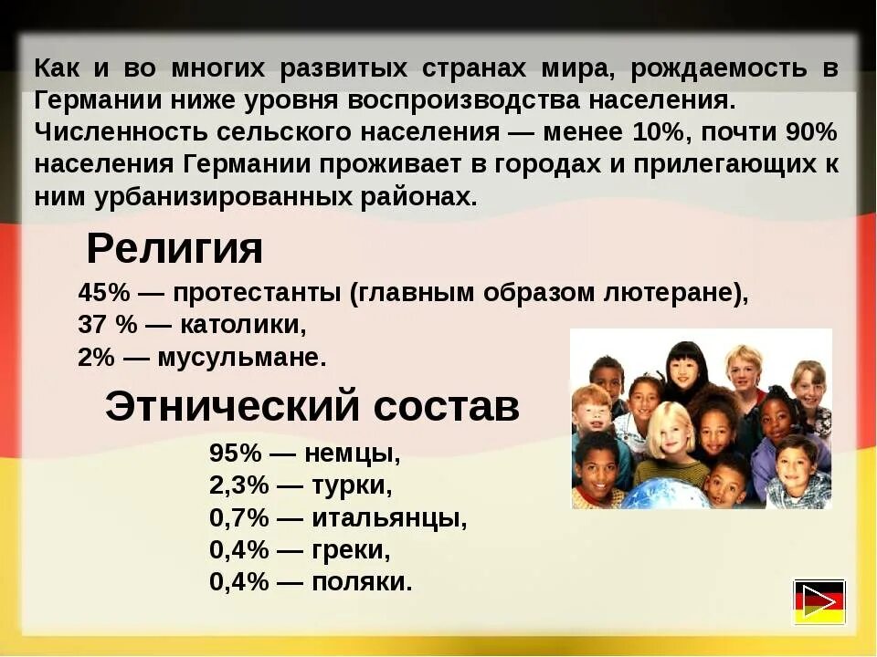 Плотность германии страны. Население Германии национальный состав. Национальный состав населения гер. Этнический состав населения Германии. Численность населения Германии.