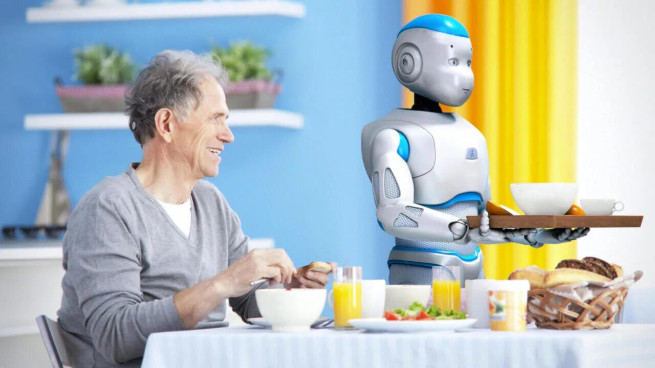 Роботы 2025. Робот. роботы в быту. робот компаньон. робот помогает.