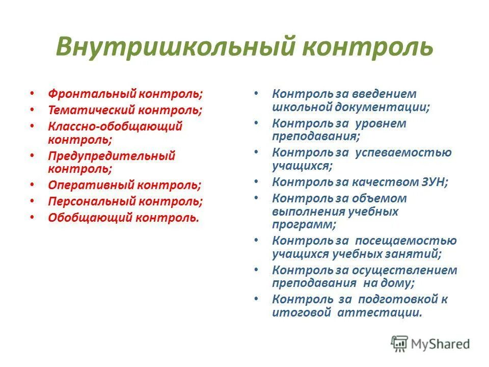 Вшк классно обобщающий контроль. Вшк классно обобщающий контроль