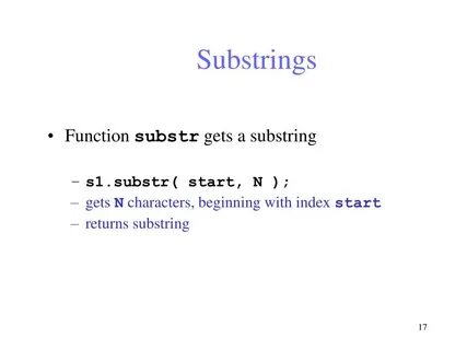 Substr