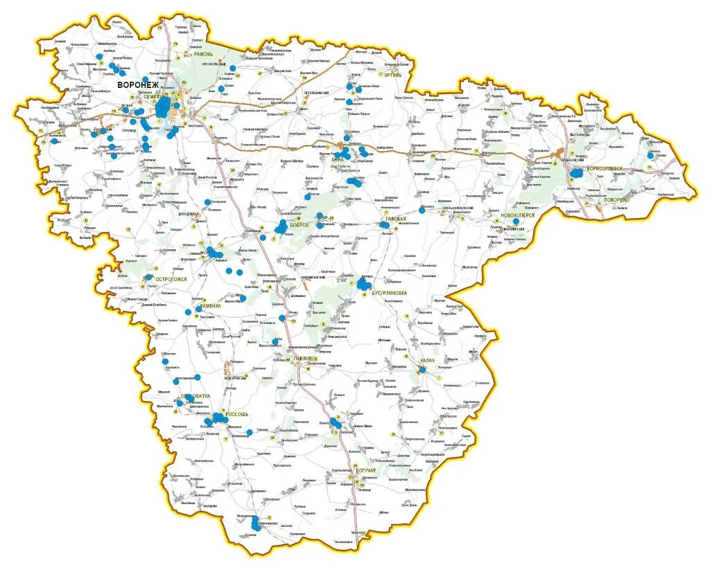 Карта озер воронежской области