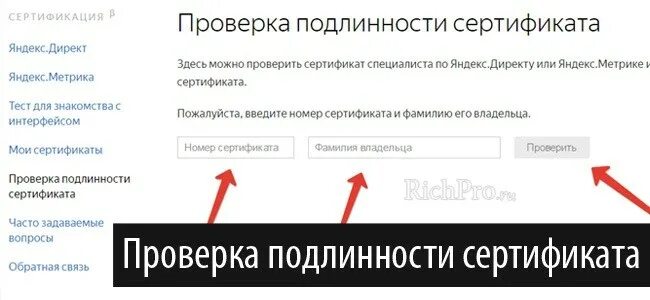 Подлинность медицинского сертификата