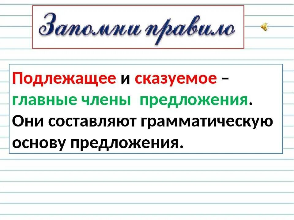 Подлежащее сказуемое изучают. Что такое подлежащее и сказуемое в русском языке 1 класс правило. Схема определения подлежащего и сказуемого. Схема подлежащее сказуемое для 2 класса. Правила русского языка 1 класс подлежащее и сказуемое.