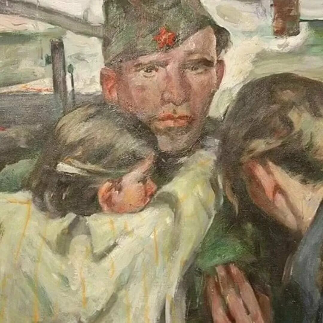 9 мая я с мамой и папой. Ткачевы май 1945. Советская живопись о войне. Художники о войне.