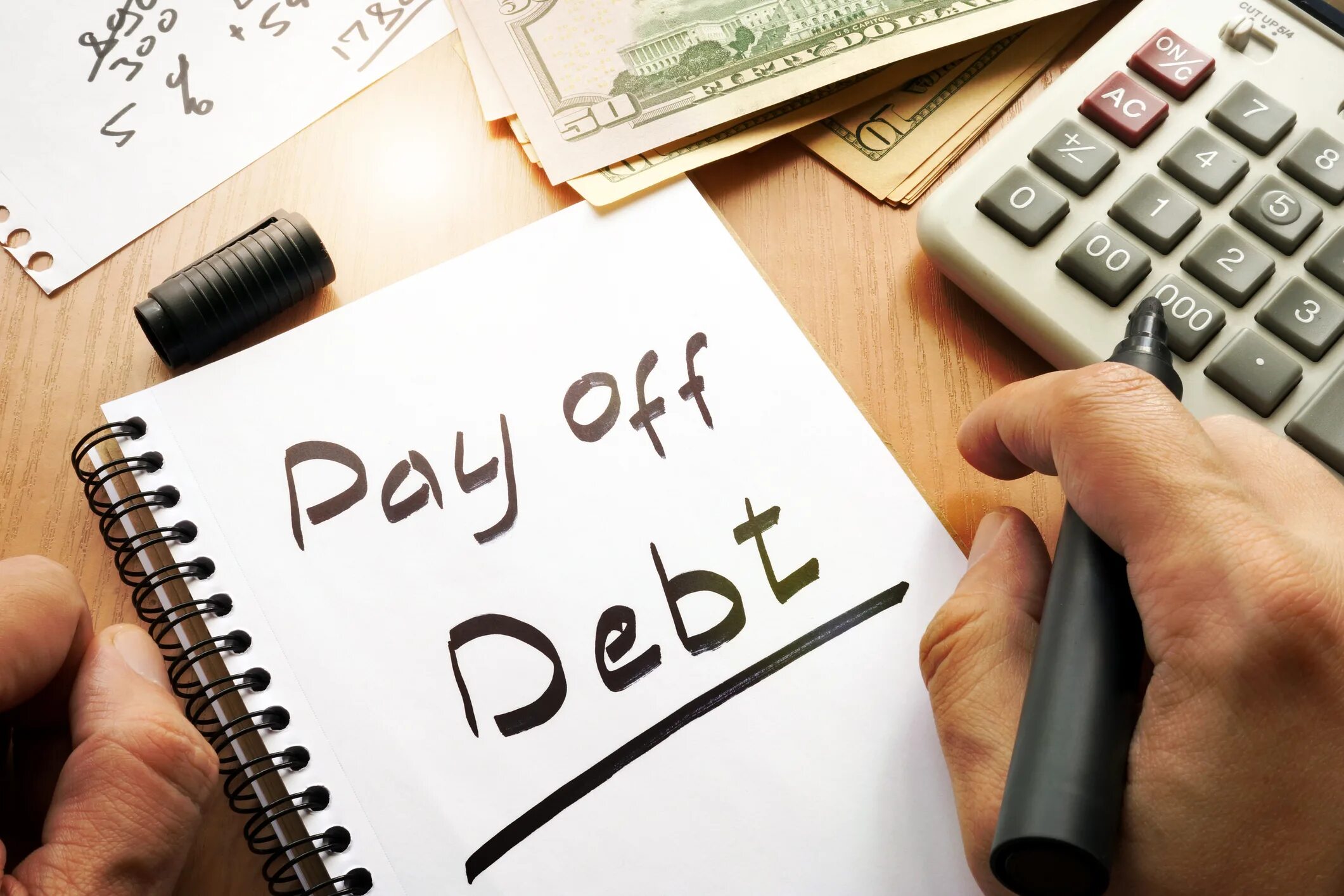 Debt. Pay debt. Pay off your debt. Debt paid. Off payment