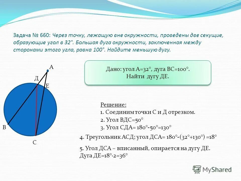 Углы через секущую. Точка лежащая вне окружности. Через точку лежащую вне окружности проведены 2 секущие образующие. Через точку а лежащую вне окружности. Если через точку а лежащей вне окружности.