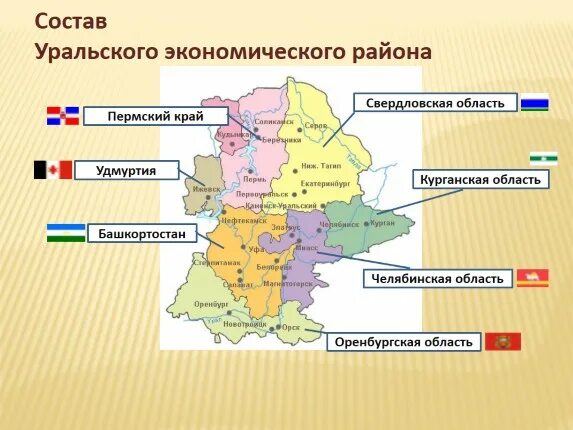 Субъекты РФ Уральского экономического района. Субъекты Урала экономического района. Состав Уральского экономического района России. Субъекты РФ входящие в состав Уральского района.