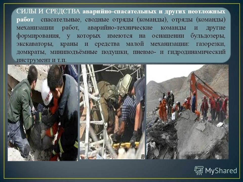 Мероприятия при землетрясении