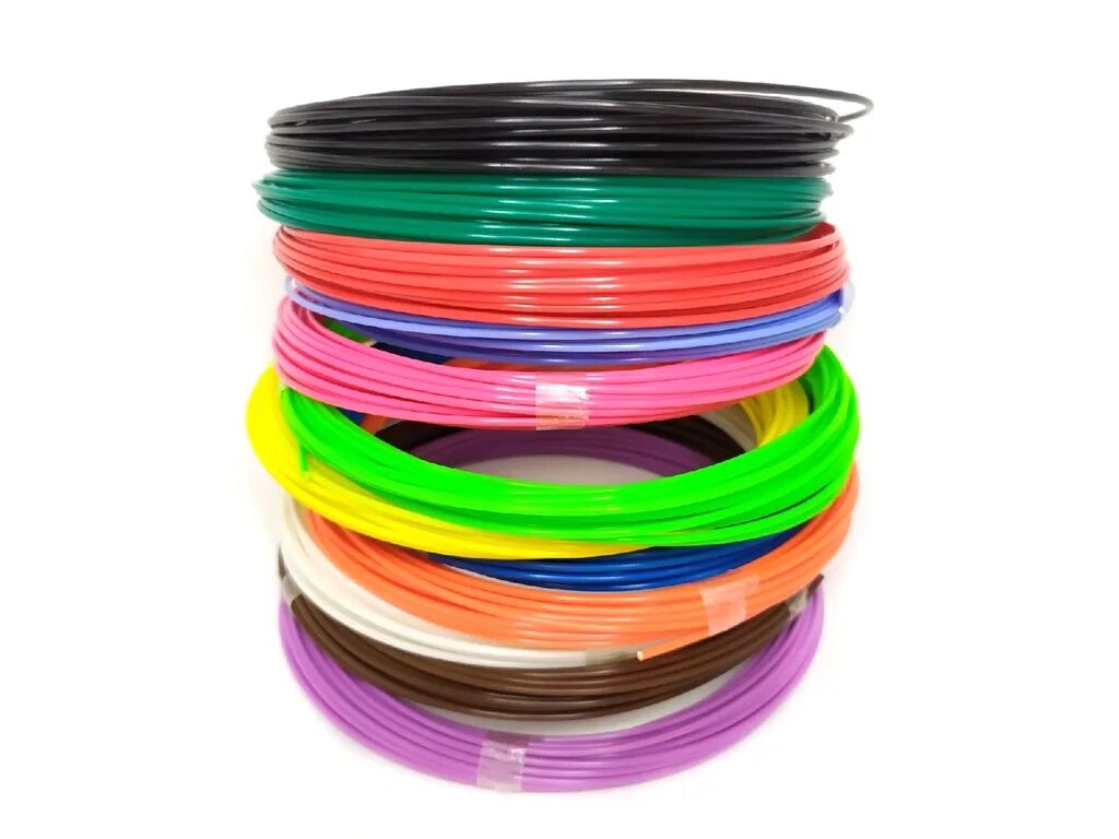 3d pen filament. пластик для 3d ручки. 75 мм 2 цвета. пластик для ручки 3д для детей. набор пластика pla для 3d ручки, feizerg 10 цветов (по 10м).