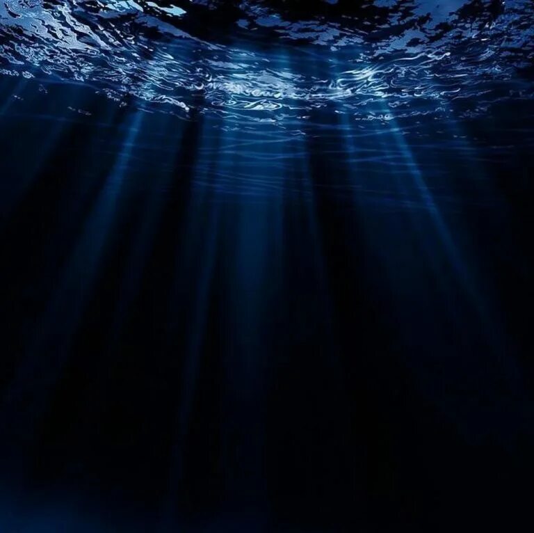 Поверхность воды снизу. Марианская впадина в воде. Океаны. Глубина. Океан под водой.