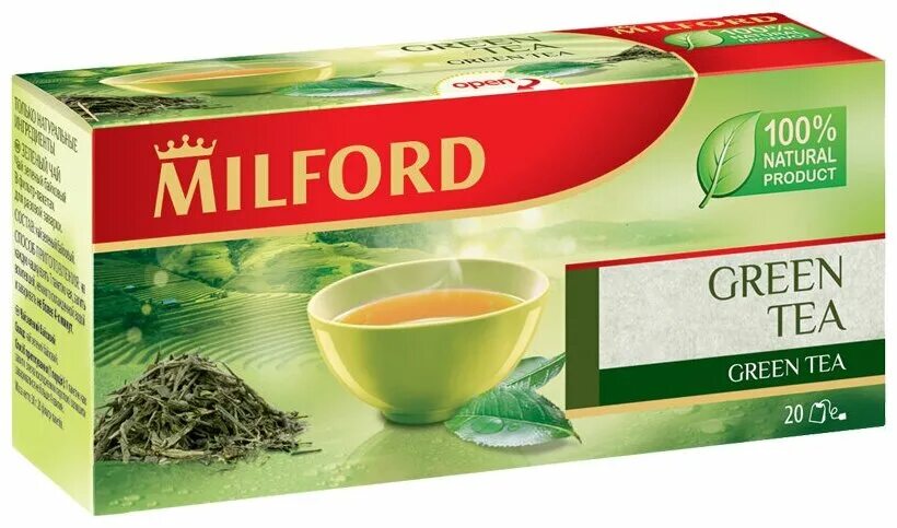 Чай в пакетиках 20 шт. Чай зеленый Milford 20 пак. Чай Милфорд в пакетиках. Чай зеленый Milford Green Tea в пакетиках. Чай зеленый Milford байховый 20пакет.