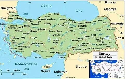 Карта турции сейчас