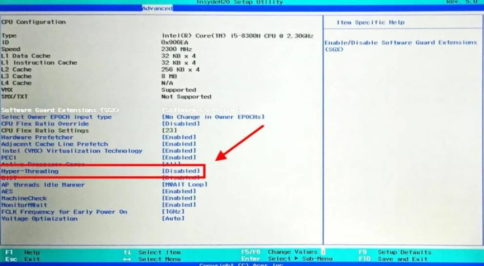 Hyper threading что это в биос. Отключить hyper threading. параметры биос асер нитро 5. disable hyperthreading. как отключить многопоточность на amd.
