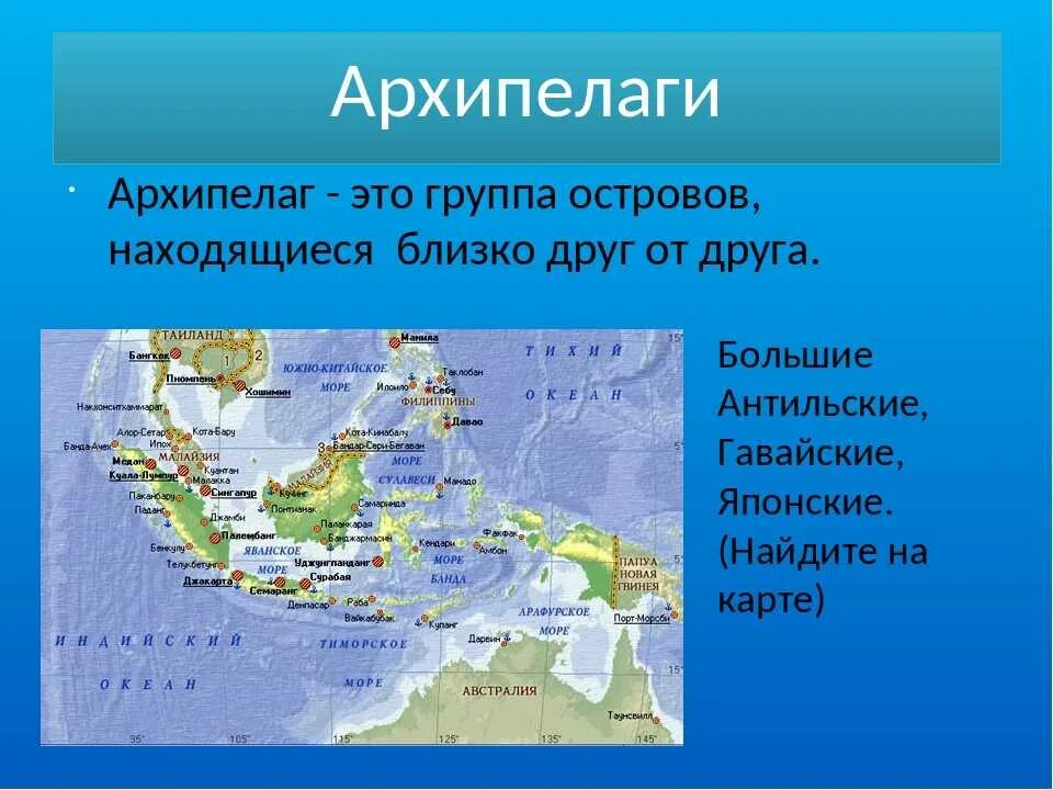 Острова и полуострова тихого океана названия