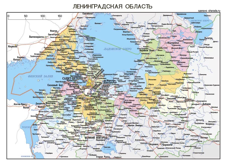 Карты дорог ленобласти