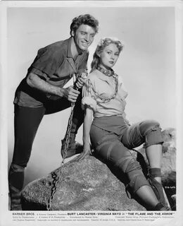 Burt Lancaster and Virginia Mayo for 'The Flame and the Arrow', d...