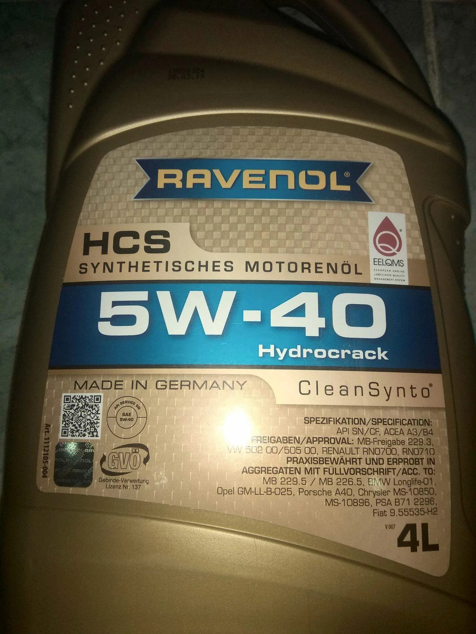 Ravenol 5w40 HCS. Ravenol HCS SAE 5w-40. Масло Ravenol 5w40 HCS. Равенол 5w40 HCS артикул. Масло ravenol 5w 40